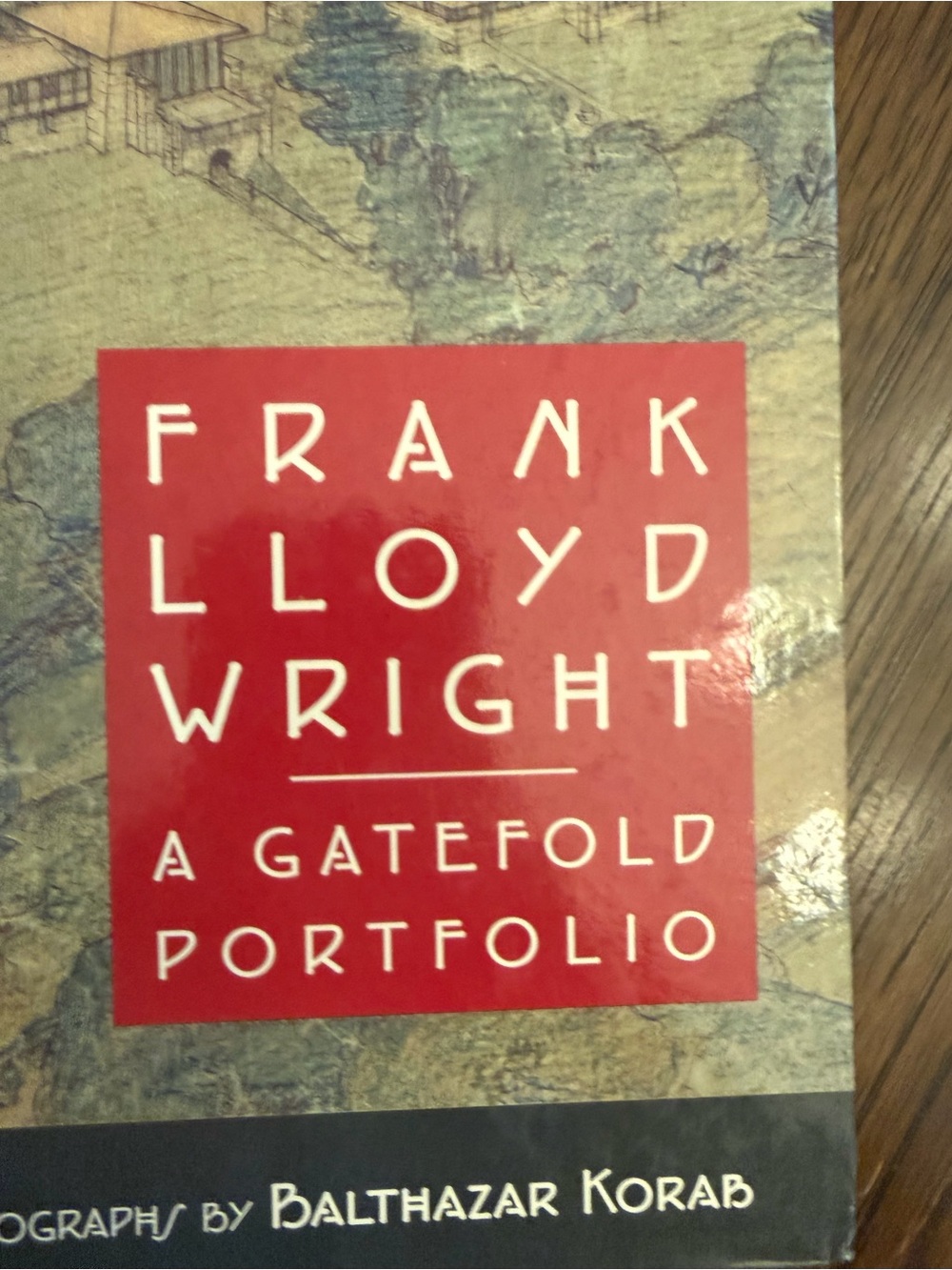 Frank Lloyd Wright Red and Cream Gatefold Portfolio Cover - Architectural Accent